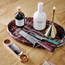 Pave Red Marble Server -Optimal Furniture Store CB2HOL22 PR 09A hero 1