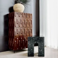 Piera Mahogany Wood Bar Cabinet -Optimal Furniture Store CB2SP22 03B