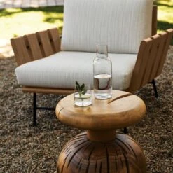 Seahaven Teak Outdoor Lounge Chair With Sand Perennials® Cushions -Optimal Furniture Store CB2SP22 LF 8A detail1
