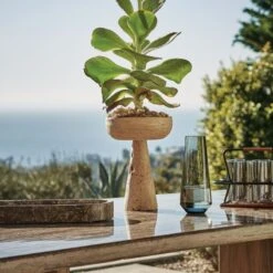 Patio Leather Drink Caddy With Handle -Optimal Furniture Store CB2SP22 LF 8B RES2 detail