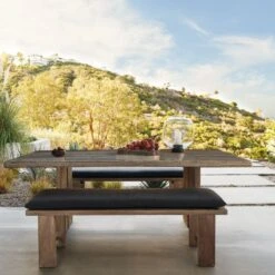 Lupine Teak Outdoor Dining Bench With Sunbrella ® Cushion -Optimal Furniture Store CB2SP22 LF 8B RES V1
