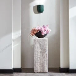 Ariel Fluted Green Marble Wall Sconce Light -Optimal Furniture Store CB2SP23 18A3 v1 RET