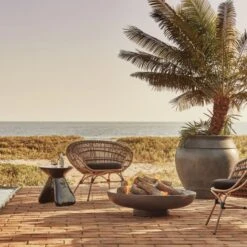 Forcella High-Gloss Black Cement Side Table -Optimal Furniture Store CB2SU22 06B hero