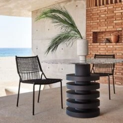 Virve Black Rope Outdoor Dining Chair Set Of 4 -Optimal Furniture Store CB2SU22 07D hero