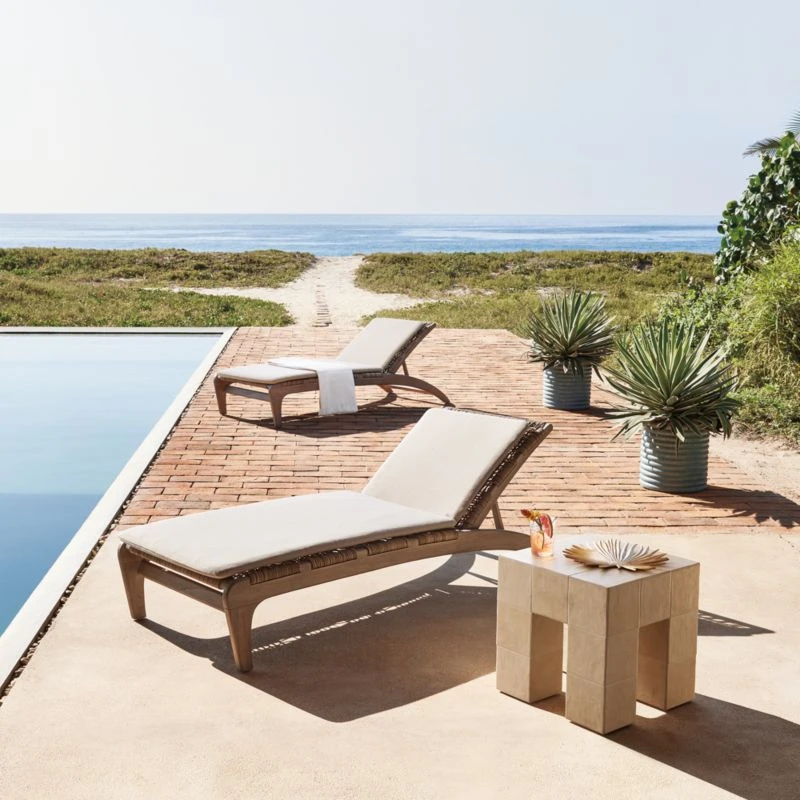 Lodi Woven Outdoor Chaise Lounge With Cushion 2 Lodi Woven Outdoor Chaise Lounge With Cushion - Image 2