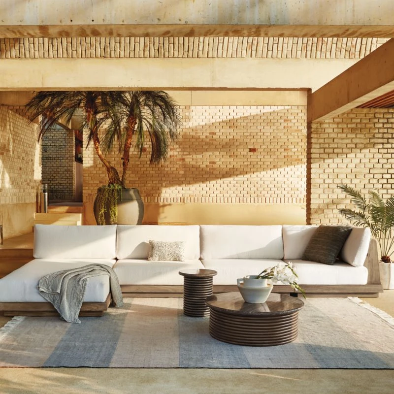 Kelso Brown And Blue Stripe Indoor/Outdoor Area Rug 5'x8' 4 Kelso Brown And Blue Stripe Indoor/Outdoor Area Rug 5'x8' - Image 4