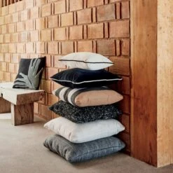 20'' Bronte Recycled Velvet Black And White Outdoor Throw Pillow -Optimal Furniture Store CB2SU22 22B hero 1