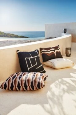 Faro Natural And White Outdoor Throw Pillow 20'' -Optimal Furniture Store CB2SU23 17A V1 RET