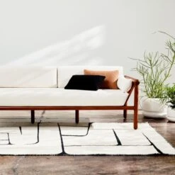 Faro Handwoven Performance White And Black Indoor/Outdoor Area Rug 5'x8' -Optimal Furniture Store CB2SU23 PR 001 Hero 2