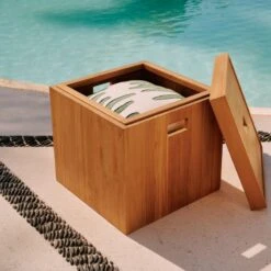 Giacomo Teak Storage Bin -Optimal Furniture Store CB2SU23 RC 02E V1