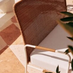 Colombe Ivory Metal And Rattan Outdoor Loveseat With Ivory Sunbrella® Cushions -Optimal Furniture Store CB2SU23 RC 04B Det 002 1