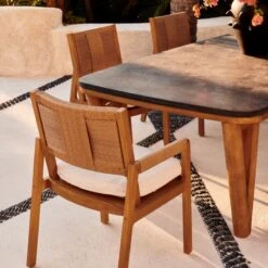 Roc Bluestone And Teak Outdoor Dining Table -Optimal Furniture Store CB2SU23 RC 05A Det 182 1