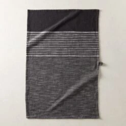 Cafe Organic Cotton Black Striped Dish Towels Set Of 2 -Optimal Furniture Store CafeStripeS2DishtowelsROS20