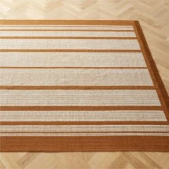 Calia Copper And White Striped Area Rug 5'x8' -Optimal Furniture Store CaliaStpCpNWtRug8x10SHF22