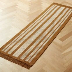 Calia Copper And White Striped Runner Rug 2.5'x8' -Optimal Furniture Store CaliaStpCpNWtRunner2p5x8SHF22