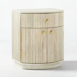 Cameo Curved Whitewashed Wood Nightstand With Drawer 15 Cameo Curved Whitewashed Wood Nightstand With Drawer -Optimal Furniture Store CameoCurvedNightstand3QF20