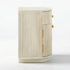 Cameo Curved Whitewashed Wood Nightstand With Drawer 17 Cameo Curved Whitewashed Wood Nightstand With Drawer -Optimal Furniture Store CameoCurvedNightstandSDF20