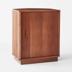 Cameo Curved Midtone Acacia Wood Nightstand -Optimal Furniture Store CameoMidtoneNightstand3QBSSF23