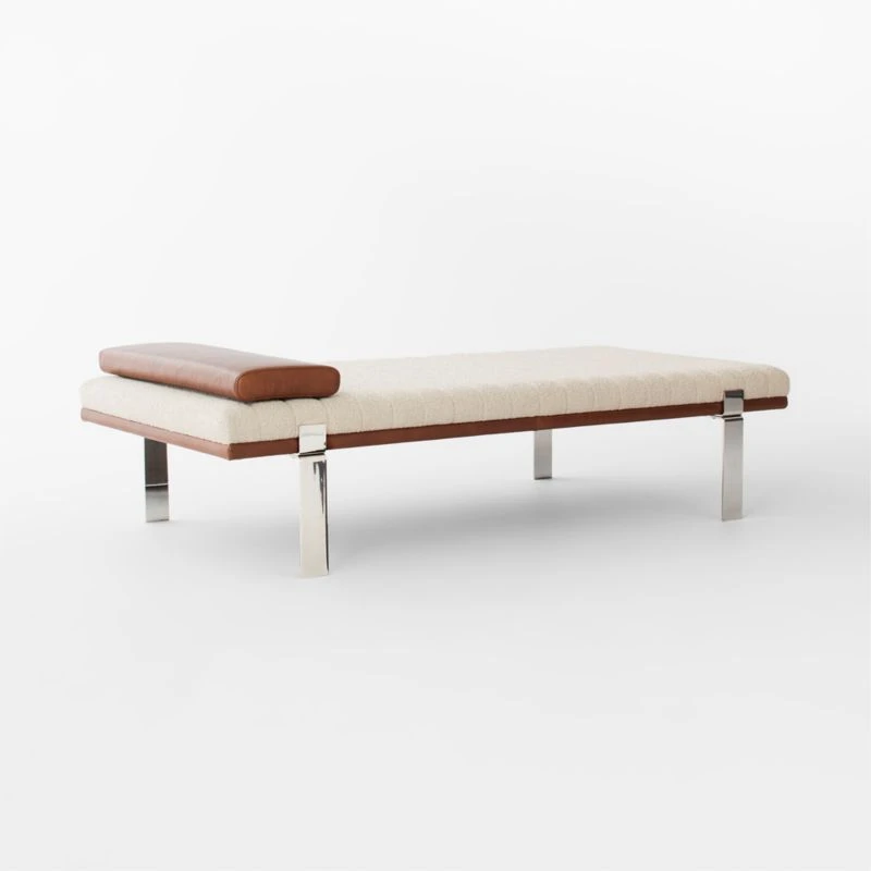 Canale Boucle And Leather Upholstered Daybed 5 Canale Boucle And Leather Upholstered Daybed - Image 5