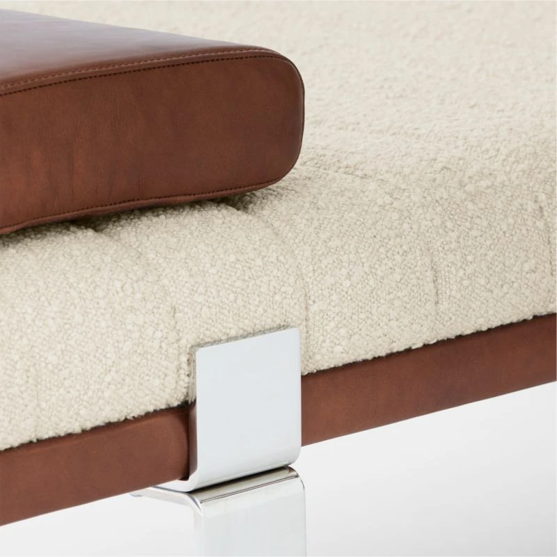 Canale Boucle And Leather Upholstered Daybed 6 Canale Boucle And Leather Upholstered Daybed - Image 6