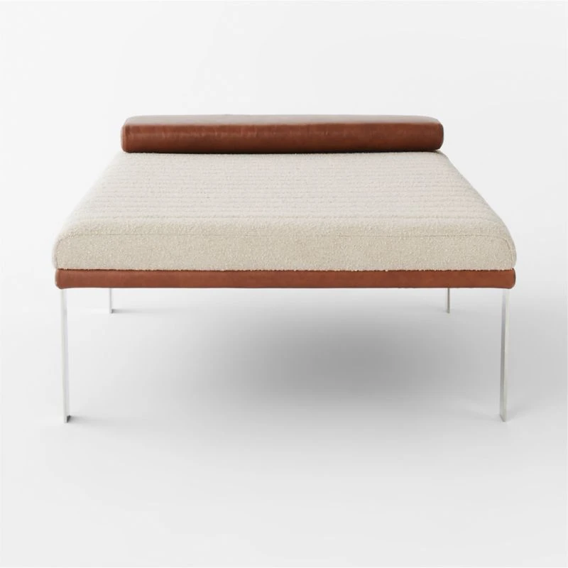 Canale Boucle And Leather Upholstered Daybed 4 Canale Boucle And Leather Upholstered Daybed - Image 4
