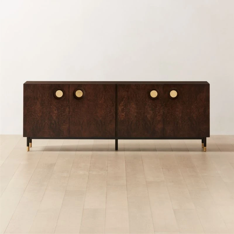 Carbon Brown Burl Wood Media Console 1 Carbon Brown Burl Wood Media Console