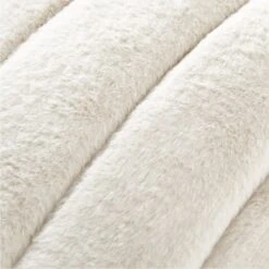 Channel Off-White Faux Fur Throw Pillow With Down-Alternative Insert 18" -Optimal Furniture Store ChannelFFOtPllwCvr18X18inAVSSF21