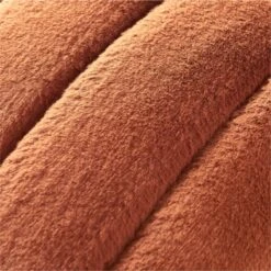 Channel Rust Orange Faux Fur Throw Pillow With Down-Alternative Insert 18" -Optimal Furniture Store ChannelFFRtPllwCvr18X18inAVSSF21