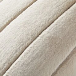 Channel Off-White Faux Fur Throw Pillow With Down-Alternative Insert 23" -Optimal Furniture Store ChannelFxFrOatPllw23X23inAVSSF22