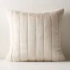 Channel Off-White Faux Fur Throw Pillow With Down-Alternative Insert 23"