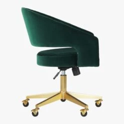 Channel Green Velvet Office Chair -Optimal Furniture Store ChannelGrnVlvtOffcChairSDF19