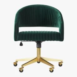 Channel Green Velvet Office Chair -Optimal Furniture Store ChannelGrnVlvtOffcChairSOF19