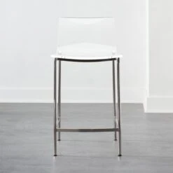 Chiaro Clear Counter Stool Nickel