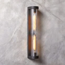 Ciel Textured Glass Double Wall Sconce Light 4 Ciel Textured Glass Double Wall Sconce Light -Optimal Furniture Store CielTxtdGlsDblSconceROS23