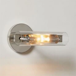 Cilindro Polished Stainless Steel Wall Sconce -Optimal Furniture Store CilindroPldSSSconceROF22