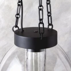 Clifton Cast Glass And Black Chain Link Pendant Light -Optimal Furniture Store CliftonCtGlsChnLkPndntAVSHS23