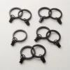 Matte Black Curtain Rings With Clips Set Of 9
