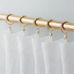 Polished Brass Curtain Rings With Clips Set Of 9 -Optimal Furniture Store ClipRingsPlshdBrassS9SHF21