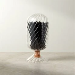 Small Glass Cloche With Black Matches