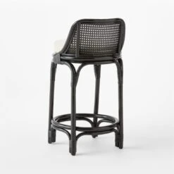 Coba Black Rattan Counter Stool Set Of 2 -Optimal Furniture Store CobaCaneCounterStool3QBSSF22