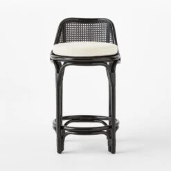 Coba Black Rattan Counter Stool Set Of 2 -Optimal Furniture Store CobaCaneCounterStoolSOSSF22