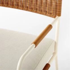 Colombe Ivory Metal And Rattan Outdoor Dining Armchair With Ivory Sunbrella® Cushion 15 Colombe Ivory Metal And Rattan Outdoor Dining Armchair With Ivory Sunbrella® Cushion -Optimal Furniture Store ColombeBlancDiningChairAV2SSS23