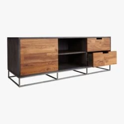 Congo Wood Media Console 56'' 12 Congo Wood Media Console 56'' -Optimal Furniture Store CongoMediaCredenzaAV1S16