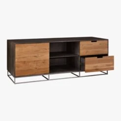 Congo Wood Media Console 65'' -Optimal Furniture Store CongoMediaCredenzaLarge3QAVS17