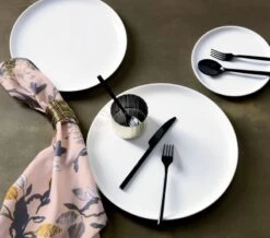 Contact White Dinner Plate Set Of 8 -Optimal Furniture Store ContactDinnerwareJL18 1