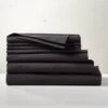 Organic Cotton Percale 400-Thread-Count Black Full/Queen Bedding Set