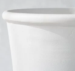 Coulee Round White Metal Outdoor Planter Small -Optimal Furniture Store CouleeCstWhtPlanterRndSmAV2SHS23