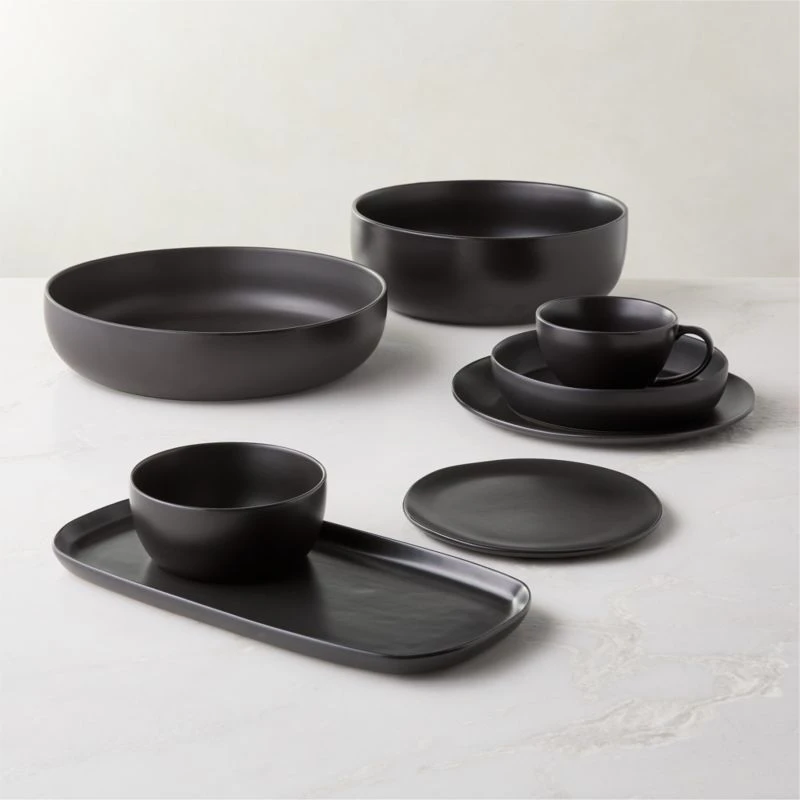 Crisp Matte Black Serving Bowl Large 3 Crisp Matte Black Serving Bowl Large - Image 3