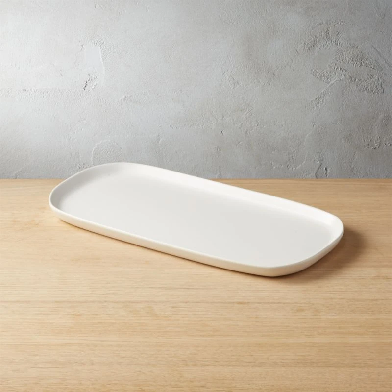 Crisp Rectangular Matte White Serving Platter 1 Crisp Rectangular Matte White Serving Platter
