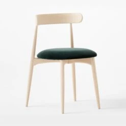 Crown Blue/Green Velvet And Wood Dining Chair -Optimal Furniture Store CrownWoodNVelvetChair3QSSF22